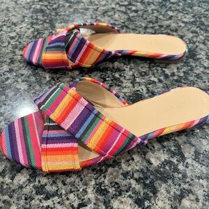 Multicolor flat J.Crew sandals size 8 1/2